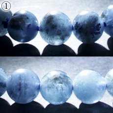 画像4: デビルアクアマリン 7mm ブレスレット ブラジル産 【一点もの】 アクアマリン Aquamarine 高品質 ブラックアクアマリン ディープ 鉱物 内包 天然石 パワーストーン カラーストーン (4)