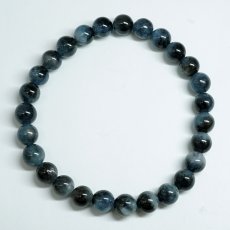 画像3: デビルアクアマリン 7mm ブレスレット ブラジル産 【一点もの】 アクアマリン Aquamarine 高品質 ブラックアクアマリン ディープ 鉱物 内包 天然石 パワーストーン カラーストーン (3)