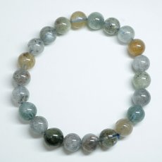 画像3: アクアマリンサンストーン 8.5mm ブレスレット タンザニア産 【一点もの】 アクアマリン Aquamarine モスアクアマリン 高品質 鉱物 内包 天然石 パワーストーン カラーストーン (3)