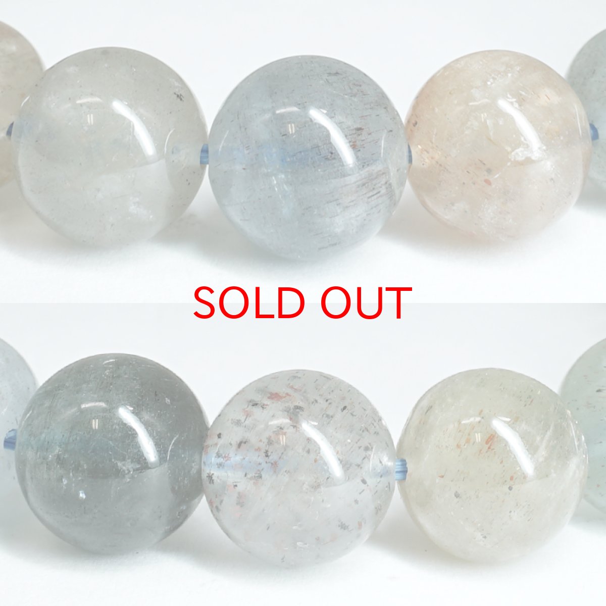 画像2: アクアマリンサンストーン 10mm ブレスレット タンザニア産 【一点もの】 アクアマリン Aquamarine モスアクアマリン 高品質 鉱物 内包 天然石 パワーストーン カラーストーン (2)