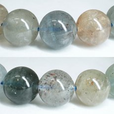 画像2: アクアマリンサンストーン 10mm ブレスレット タンザニア産 【一点もの】 アクアマリン Aquamarine モスアクアマリン 高品質 鉱物 内包 天然石 パワーストーン カラーストーン (2)