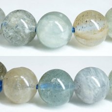 画像2: アクアマリンサンストーン 8.5mm ブレスレット タンザニア産 【一点もの】 アクアマリン Aquamarine モスアクアマリン 高品質 鉱物 内包 天然石 パワーストーン カラーストーン (2)