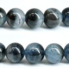 画像2: デビルアクアマリン 7mm ブレスレット ブラジル産 【一点もの】 アクアマリン Aquamarine 高品質 ブラックアクアマリン ディープ 鉱物 内包 天然石 パワーストーン カラーストーン (2)