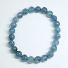 画像3: デビルアクアマリン 7mm ブレスレット ブラジル産 【一点もの】 アクアマリン Aquamarine 高品質 ブラックアクアマリン ディープ 鉱物 内包 天然石 パワーストーン カラーストーン (3)