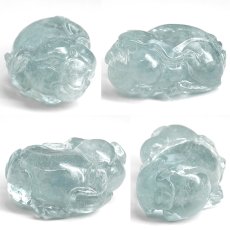 画像2: アクアマリン 豚 彫り物 約6.1g ブラジル産【一点もの】Aquamarine 風水 3月誕生石 藍柱石 藍玉 ベリル 緑柱石 天然石 パワーストーン カラーストーン (2)