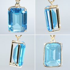 画像2: ブルートパーズ ペンダントトップ スクエアカット SV925 ブラジル産 【一点もの】 Blue topaz トパーズ 11月誕生石 黄玉 枠留め 鉱物 お守り ヒーリング 天然石 パワーストーン カラーストーン (2)
