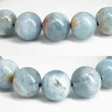 画像2: ヘマタイトインアクアマリン 9mm ブレスレット ブラジル産 【一点もの】 アクアマリン Aquamarine 高品質 ヘマタイト 希少 共生 鉱物 内包 天然石 パワーストーン カラーストーン (2)