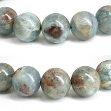 画像2: ヘマタイトインアクアマリン 10mm ブレスレット ブラジル産 【一点もの】 アクアマリン Aquamarine 高品質 ヘマタイト 希少 共生 鉱物 内包 天然石 パワーストーン カラーストーン (2)