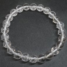 画像3: ハーキマーダイヤモンド 約8mm ブレスレット アメリカ産 【一点もの】Harkimer Diamond 希少 オイルイン アクセサリー 水晶 クリスタル クォーツ コレクション 4月誕生石 エネルギー 浄化 厄払い 厄除け 魔除け 内包物 ヒーリング 鉱物 お守り 天然石 パワーストーン (3)