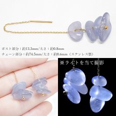 画像2: ブルーカルセドニー さざれ アメリカン ピアス ブラジル産 BlueChalcedony 日本製 自社製 ステンレス ゴールド アクセサリー 天然石ピアス 両耳用 玉髄 青玉髄 カルセドニー 宝石 ジュエリー ヒーリング お守り 浄化 天然石 パワーストーン カラーストーン (2)