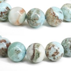 画像2: チョコレートラリマー 10mm ブレスレット ドミニカ産 【 一点もの 】Chocolate Larimar ラリマー ソーダ珪灰石 曹灰針石 ブルー ペクトライト 希少 愛 平和 癒し 鉱物 世界三大 ヒーリングストーン お守り 天然石 パワーストーン (2)