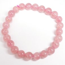 画像3: ディープローズクォーツ ブレスレット 約7mm マダガスカル産 【一点もの】 Deep Rose Quartz ローズクォーツ クォーツ 水晶 10月誕生石 紅水晶 紅石英 お守り 内包物 鉱物 天然石 パワーストーン カラーストーン (3)