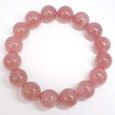 画像3: ディープローズクォーツ ブレスレット 約12mm マダガスカル産 【一点もの】 Deep Rose Quartz ローズクォーツ クォーツ 水晶 10月誕生石 紅水晶 紅石英 お守り 内包物 鉱物 天然石 パワーストーン カラーストーン (3)