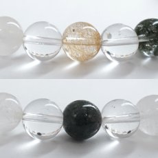 画像2: ルチル入り マニハール水晶 ブレスレット 約9mm TOPランク インド マニハール地方産 【一点もの】 Manihar Quartz with Rutilated Quartz ヒマラヤ 水晶 ルチルクォーツ  クリスタル 希少 レア お守り 鉱物 共生 共生鉱物 4月誕生石 天然石 パワーストーン カラーストーン (2)