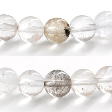 画像2: ルチル入り マニハール水晶 ブレスレット 約7mm インド マニハール地方産 【一点もの】 Manihar Quartz with Rutilated Quartz ヒマラヤ 水晶 ルチルクォーツ  クリスタル 希少 レア お守り 鉱物 共生 共生鉱物 4月誕生石 天然石 パワーストーン カラーストーン (2)