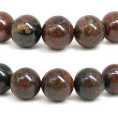 画像2: 幸太郎石 赤 ブレスレット 12mm 北海道産 KOTARO Stone 希少 アイヌ人 変形礫岩 日本銘石 お守り 浄化 鉱物 天然石 パワーストーン (2)
