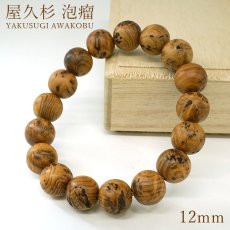 画像1: 屋久杉 泡瘤 (あわこぶ) 12mm ブレスレット 【一点もの】YAKUSUGI AWAKOBU 鹿児島県 屋久島 国産 日本製 瘤 杉 エネルギー パワーズウッド 天然木 (1)