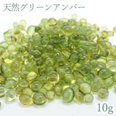 画像1: さざれ 10g 天然グリーンアンバー リトアニア産 Green Amber アンバー 琥珀 緑 黄緑 天然石 パワーストーン カラーストーン (1)