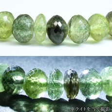 画像2: ルドウィジャイトインペリドット ブレスレット ソロバンカット パキスタン産 【一点もの】 Peridot 8月誕生石 カンラン石 ルチルペリドット ルドウィヒ石 お守り 浄化 ヒーリング 天然石 パワーストーン カラーストーン (2)
