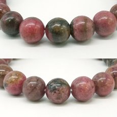 画像2: 愛知ロードナイト 10mm Sランク 柄あり ブレスレット【1点もの】愛知県産 AICHI Rhodonite 恋愛運 仕事運 お守り 浄化 日本銘石 天然石 パワーストーン (2)