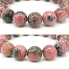 画像2: 愛知ロードナイト 12mm Sランク 柄あり ブレスレット【1点もの】愛知県産 AICHI Rhodonite 恋愛運 仕事運 お守り 浄化 日本銘石 天然石 パワーストーン (2)