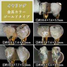 画像2: フェナカイト イヤリング 原石 ブラジル産【一点物】ステンレス製 Phenakite ネジ巻き式 ゴールド シルバー 鉱物 希少石 フェナス石 フェナス石 フェナサイト お守り 浄化 アクセサリー ヒーリング 天然石 パワーストーン (2)