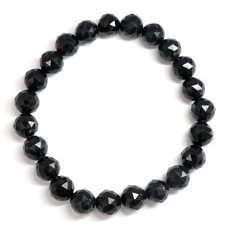 画像3: ミャンマー翡翠 8mm カット ブラック ブレスレット 黒翡翠 ミャンマー産 翡翠 Myanmar Jade ブラックジェダイト 本翡翠 ひすい お守り 浄化 天然石 パワーストーン (3)