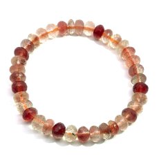 画像3: オレゴンサンストーン 8mm ブレスレット ソロバンカット アメリカ・オレゴン州産 【一点もの】 Oregon Sunstone 太陽石 銅インクルージョン アベンチュレッセンス シラー 長石 天然石 パワーストーン (3)