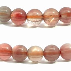 画像2: オレゴンサンストーン 7.5mm ブレスレット アメリカ・オレゴン州産 【一点もの】 Oregon Sunstone 太陽石 銅インクルージョン アベンチュレッセンス シラー 長石 天然石 (2)