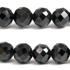 画像2: ミャンマー翡翠 6mm カット ブラック ブレスレット 黒翡翠 ミャンマー産 翡翠 Myanmar Jade ブラックジェダイト 本翡翠 ひすい お守り 浄化 天然石 パワーストーン (2)