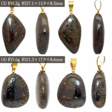 画像3: ボルダーオパール ペンダントトップ オーストラリア産 【一点物】 ステンレス製 Boulder Opal オパール 蛋白石 10月誕生石 日本製 自社製 母岩付き 天然オパール 個性派 天然石 パワーストーン (3)