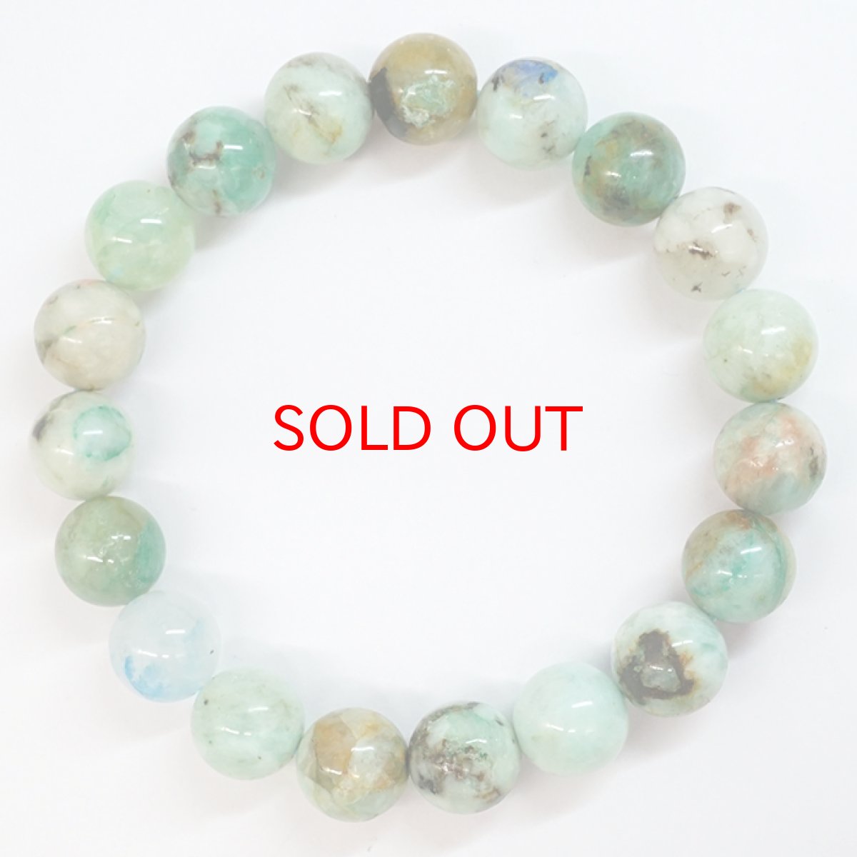 画像3: 【石の日SALE】 クリソコラシリカ ブレスレット 10.5mm ブラジル産 【一点もの】 Chrysocolla Silica クリソコラ 珪孔雀石 石英 お守り 浄化 アクセサリー ヒーリング 天然石 パワーストーン カラーストーン (3)