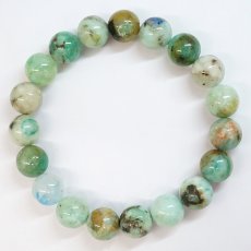 画像3:   クリソコラシリカ ブレスレット 10.5mm ブラジル産 【一点もの】 Chrysocolla Silica クリソコラ 珪孔雀石 石英 お守り 浄化 アクセサリー ヒーリング 天然石 パワーストーン カラーストーン (3)