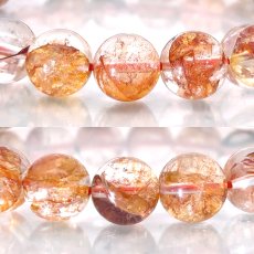 画像2:   オーロラクォーツ ブレスレット 10mm ブラジル産 【一点もの】 Aurora Quartz クォーツ リモナイト ヘマタイト 金魚水晶 お守り 浄化 アクセサリー ヒーリング 天然石 パワーストーン カラーストーン (2)