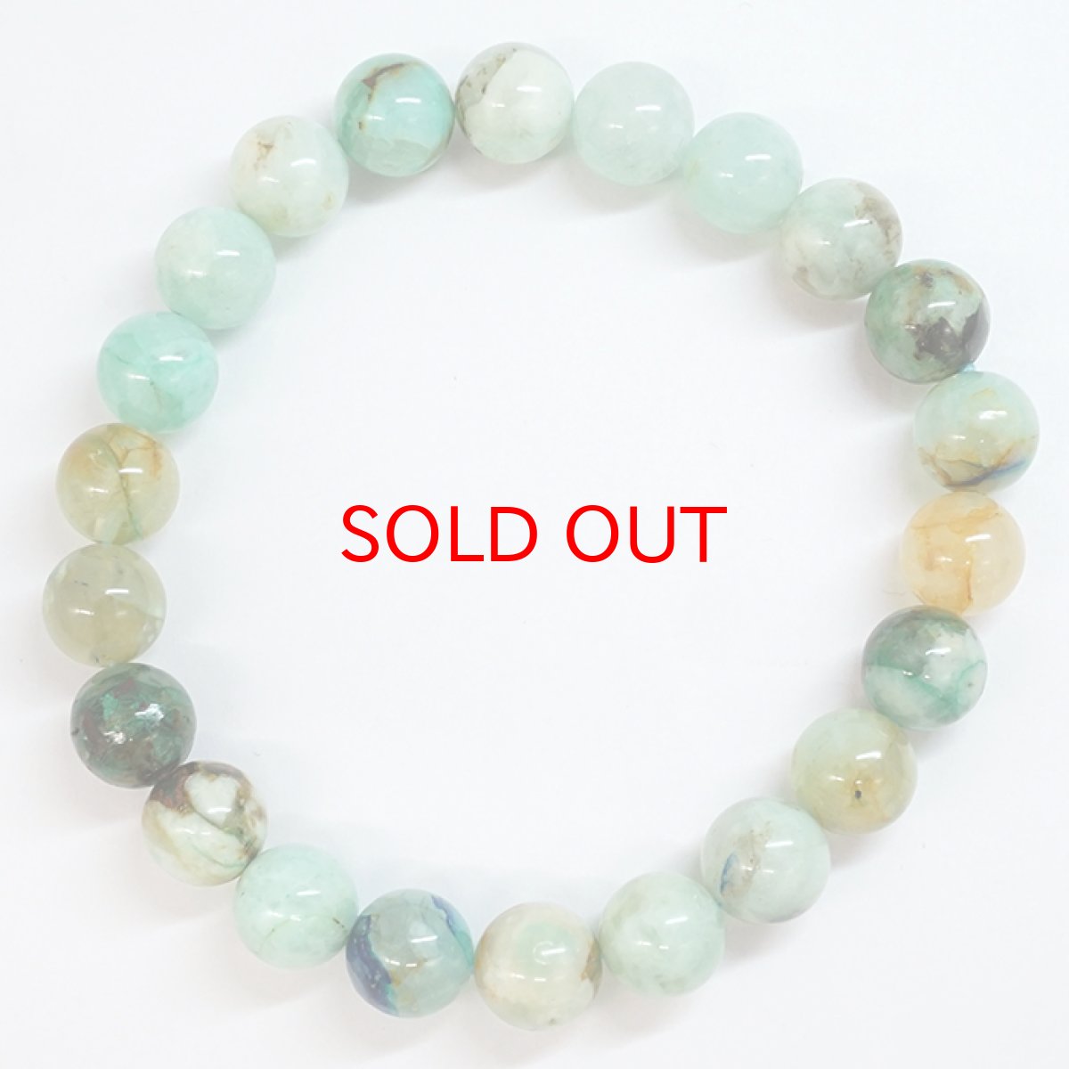 画像3: 【石の日SALE】 リソコラシリカ ブレスレット 9mm ブラジル産 【一点もの】 Chrysocolla Silica クリソコラ 珪孔雀石 石英 お守り 浄化 アクセサリー ヒーリング 天然石 パワーストーン カラーストーン (3)