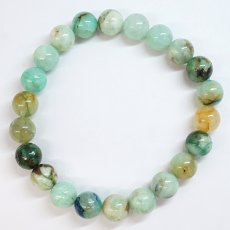 画像3:  リソコラシリカ ブレスレット 9mm ブラジル産 【一点もの】 Chrysocolla Silica クリソコラ 珪孔雀石 石英 お守り 浄化 アクセサリー ヒーリング 天然石 パワーストーン カラーストーン (3)