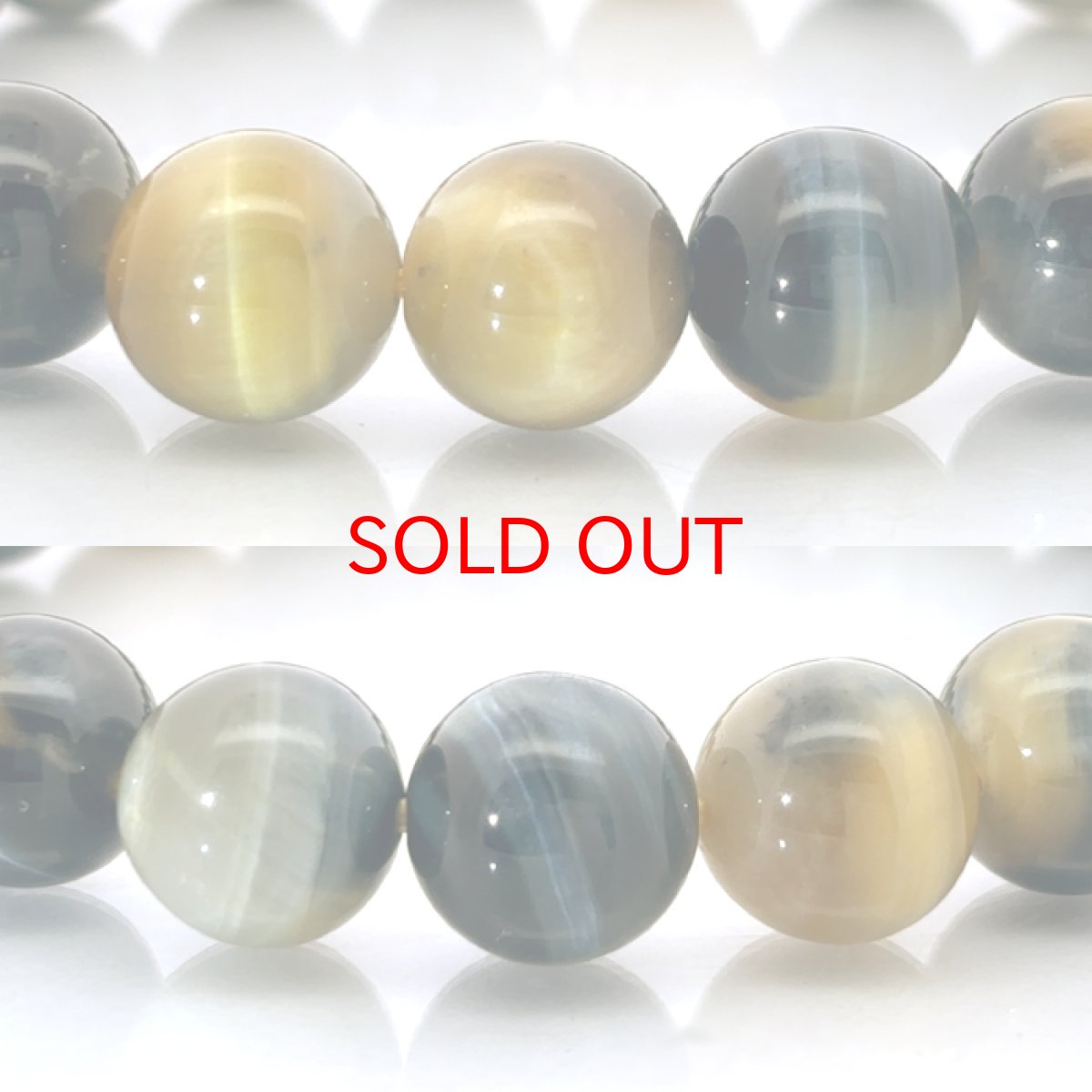 画像2:  イエローブルータイガーズアイ ブレスレット 10mm アフリカ産 【一点もの】 Tiger’s Eye タイガーアイ 虎目石 お守り 浄化 アクセサリー ヒーリング 天然石 パワーストーン カラーストーン (2)