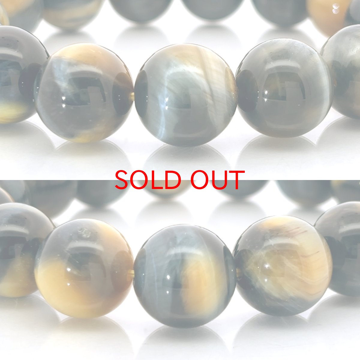 画像2: イエローブルータイガーズアイ ブレスレット 14mm アフリカ産 【一点もの】 Tiger’s Eye タイガーアイ 虎目石 お守り 浄化 アクセサリー ヒーリング 天然石 パワーストーン カラーストーン (2)