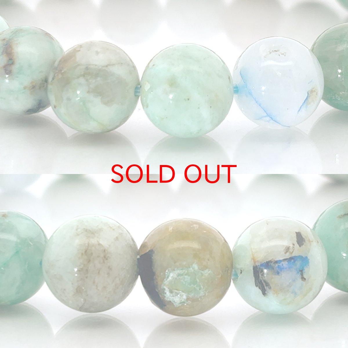 画像2: 【石の日SALE】 クリソコラシリカ ブレスレット 10.5mm ブラジル産 【一点もの】 Chrysocolla Silica クリソコラ 珪孔雀石 石英 お守り 浄化 アクセサリー ヒーリング 天然石 パワーストーン カラーストーン (2)