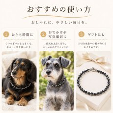 画像5: ペット用 ネックレス テラヘルツ × 磁石(じせき) 約30cm 日本製 自社製 磁気 高純度 テラヘルツ鉱石 ヘマタイト 血流改善 小型犬 犬用 アクセサリー 健康ストーン ことほぎ 天然石 パワーストーン お守り ギフト (5)