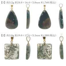 画像2: モスアゲート ペンダントトップ ブラジル産 【一点物】 Moss Agate ステンレス 苔瑪瑙 メノウ アゲート お守り 浄化 天然石 パワーストーン カラーストーン (2)