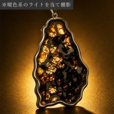 画像6: パラサイト隕石 ペンダントトップ ST ロシア産 【一点もの】 隕石 Pallasite ステンレス サージカル メテオライト 石鉄隕石 オリビン 橄欖石 宇宙 ヒーリング 天然石 パワーストーン (6)