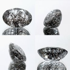 画像2:  ブラックルチル ルース 5.0ct オーバル ブラジル産 カット 裸石 ルチルクォーツ Black Rutil Quartz 内包物 針 黒 インクォーツ 水晶 ハンドメイド コレクション 鉱物 天然石 パワーストーン (2)