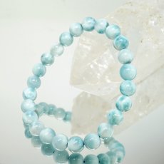 画像2: ラリマー ブレスレット 8mm ドミニカ共和国産 【一点もの】 Larimar ブルーペクトライト お守り 浄化 アクセサリー ヒーリング 天然石 パワーストーン カラーストーン (2)