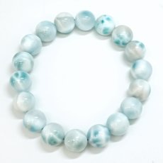 画像4: ラリマー ブレスレット 11mm ドミニカ共和国産 【一点もの】 Larimar ブルーペクトライト 大玉 お守り 浄化 アクセサリー ヒーリング 天然石 パワーストーン カラーストーン (4)
