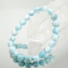画像2: ラリマー ブレスレット 9mm ドミニカ共和国産 【一点もの】 Larimar ブルーペクトライト お守り 浄化 アクセサリー ヒーリング 天然石 パワーストーン カラーストーン (2)