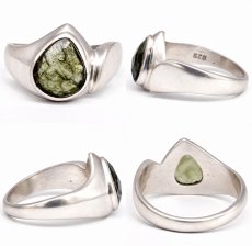 画像3: モルダバイト リング 18.5号 SV925 ドロップ チェコ産 【一点物】 Moldavite 指輪 シルバー925 モルダヴ石 天然ガラス テクタイト 希少石 レアストーン ジュエリー 天然石 パワーストーン (3)