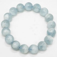 画像3: エンジェルクラウドアクアマリン Aランク ブレスレット 12.5mm ブラジル産【一点もの】Angel Cloud Aquamarine クォーツ 水晶 内包物 3月誕生石 藍柱石 藍玉 ベリル 緑柱石 お守り 浄化 アクセサリー ヒーリング 天然石 パワーストーン カラーストーン (3)