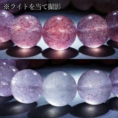 画像4: ストロベリークォーツ ブレスレット 13mm アフリカ産【一点もの】Strawberry quartz クォーツ 水晶 いちご イチゴ 苺 内包物 ゲーサイト ピンクエピドート お守り 浄化 アクセサリー ヒーリング 天然石 パワーストーン カラーストーン (4)