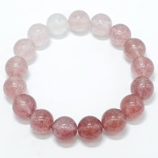 画像3: ストロベリークォーツ ブレスレット 11.5mm アフリカ産【一点もの】Strawberry quartz クォーツ 水晶 いちご イチゴ 苺 内包物 ゲーサイト ピンクエピドート お守り 浄化 アクセサリー ヒーリング 天然石 パワーストーン カラーストーン (3)